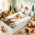 thumbnail image 2 of Erosebridal Fox Twin Fitted Sheet for Boys Girls, Daisy Flowers Bedding, 2pcs 1 Fitted Sheet and 1 Pillowcase, 2 of 6