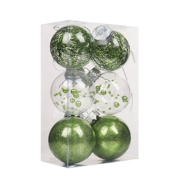 6 adornos navideños de 8 cm para árbol de Navidad, bolas colgantes, adornos para fiestas en el hogar