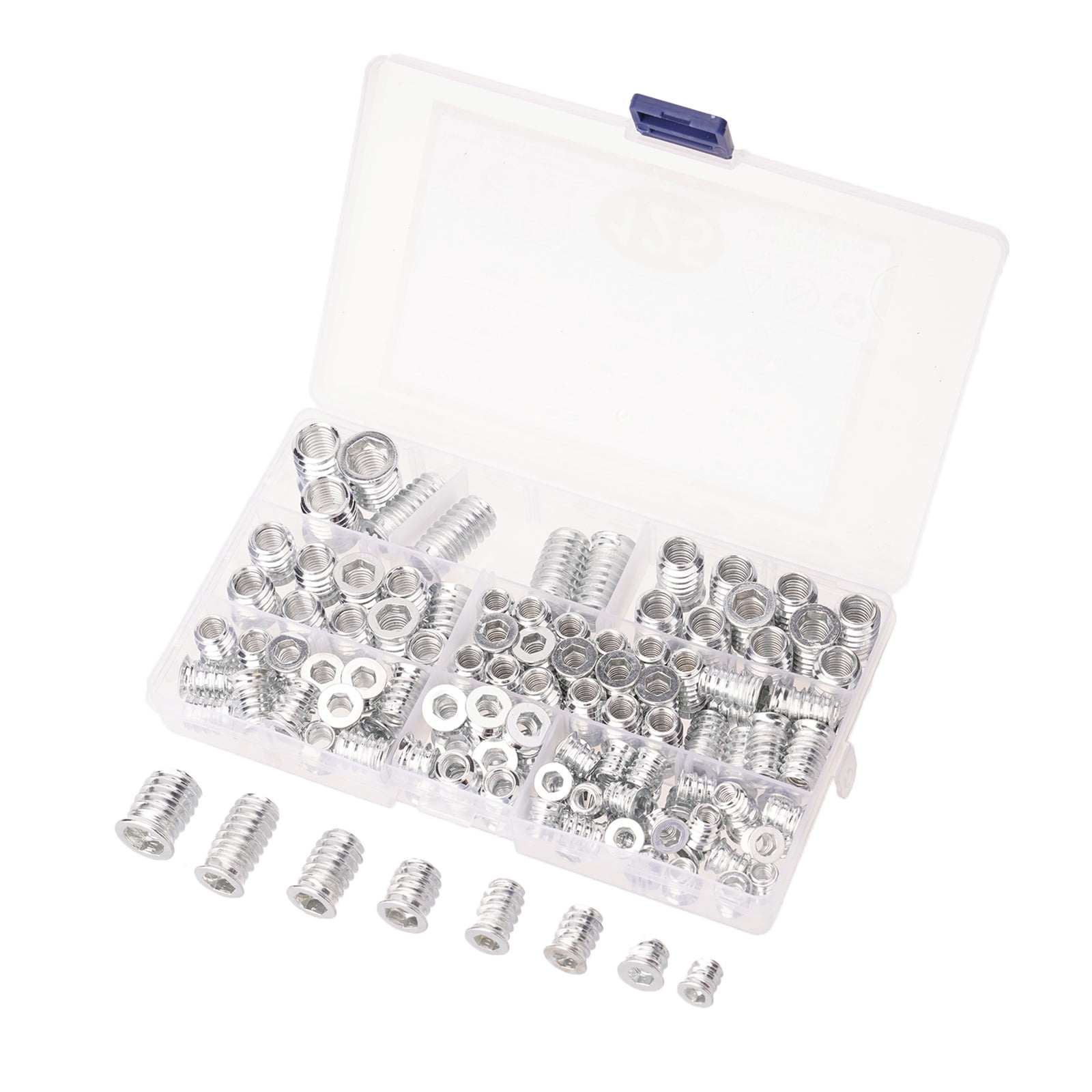 125pcs Convenient 5-10mm Threaded Insert Assortment Furniture Screw In Nut Set Complete Assortment of Screw