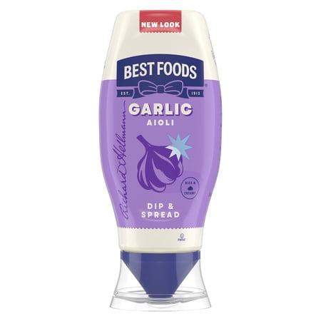 Best Foods Garlic Aioli Dip & Spread Condiments Dipping Sauce, 11.5 fl oz Squeeze Bottle
