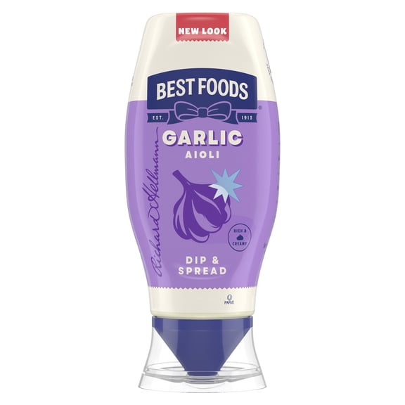 Best Foods Garlic Aioli Dip & Spread Condiments Dipping Sauce, 11.5 fl oz Squeeze Bottle