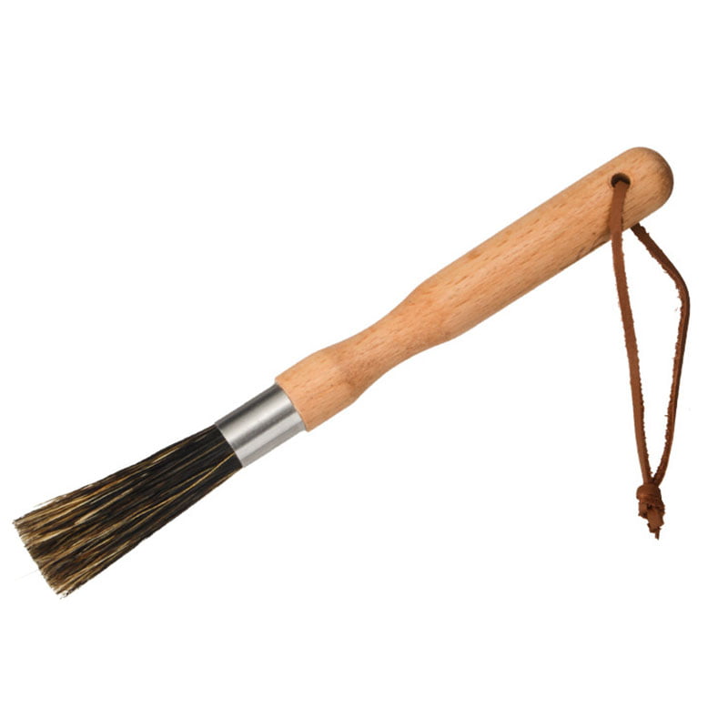 KoToTip 1 Pcs Coffee Grinder Cleaning Brush Boar Bristles Walnut Wood Handle with Hanging Belt Bottle Tube Brush 