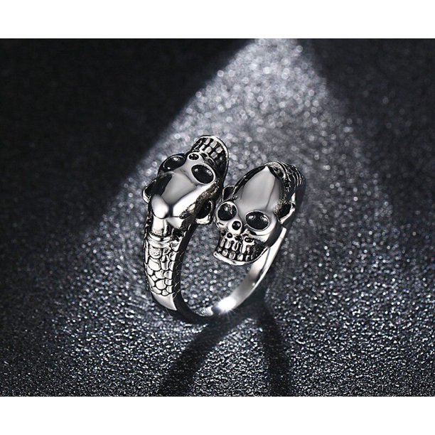 Anillos góticos de cabeza de calavera de acero inoxidable 2021 para hombre, anillo de esqueleto Punk Rock para mujer, joyería de fiesta Punk Rock, accesorios de Halloween Gao Jinjia LED