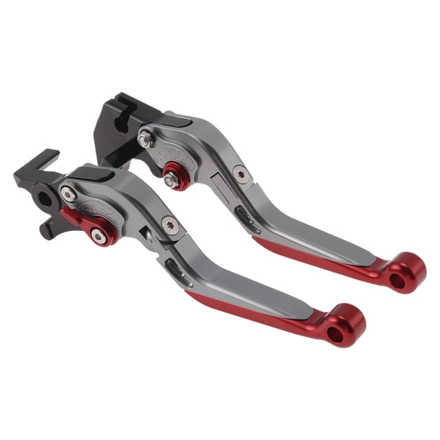 Palancas de freno y embrague cortas y largas para Yamaha MT125 2014-2021, palanca de freno ajustable en 6 posiciones, aleación de aluminio, mango de titanio con extremo rojo