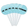 thumbnail image 1 of Jazmine Cupcake Picks Toppers - Set of 6 - Blue Speckles, 1 of 1