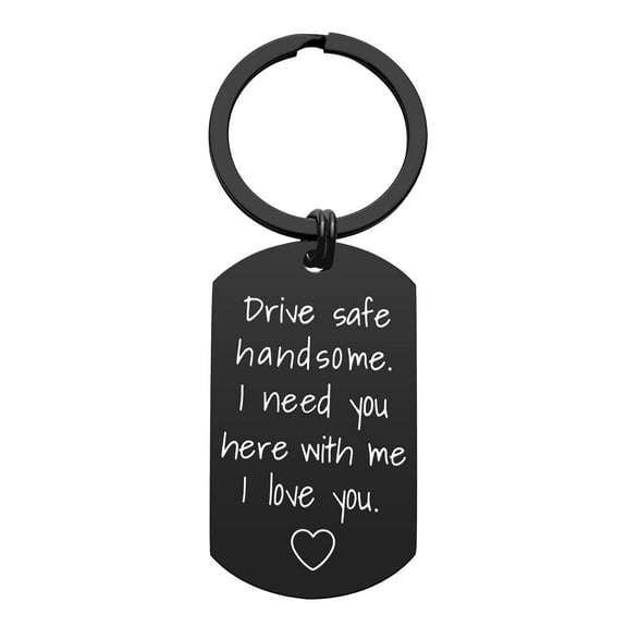 Keychains Drive Keychain for Boyfriend Drive Handsome I Need You Here with Me Keyring Birthday Valentine’S Day Gifts for Him Boyfriend Husband Gifts (Silver2 )