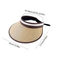 thumbnail image 3 of JingChun Sun Hats for Women Wide Brim Roll-Up Beach Ponytail Hat Packable Foldable Travel Straw Visor, 3 of 6