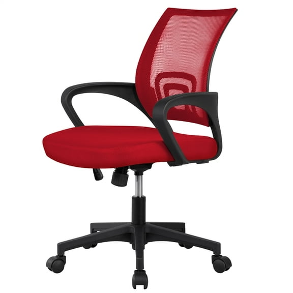 Renwick Adjustable Ergonomic Mesh Chair 360-Degree Rolling Office Computer Chair, Red
