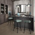 thumbnail image 2 of Amisco Club 26.75" Faux Leather Swivel Counter Stool in Aqua Blue/Black, 2 of 3