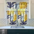 thumbnail image 3 of Hawaiian Tropics Kitchen Curtains Set 27.5x36in Polyester Valance and Tier Panels, Floral Leaves Window Curtains for Beach House or Summer Themed Kitchen Decor, 3 of 6