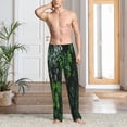 thumbnail image 5 of Uemuo Lush Foliage Green Plant Pattern Men's Wide Leg Palazzo Lounge Pants with Pockets Light Weight Loose Comfy Casual Pajama Pants-X-Large, 5 of 9
