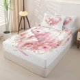thumbnail image 2 of Homewish Pink Cute Axolotl Zipper Full Size Comforter Sets with Fitted Sheet and 2 Pillowcases,Rustic Flowers Blossom Zipper Bedding Set For Girl Kids,Reversible,4 Pieces, 2 of 7