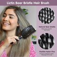 thumbnail image 2 of Curly Hair Brush Comb Brush Set Boar Bristle Paddle 2 Hairbrush, Hair Brush Comb Set With 12 Haircilps For Hair Salon, 2 of 5