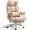 Khaki, variant on zzw Big and Tall Executive Office Chair, Reclining with Footrest, Adjustable High Back Ergonomic Leather Chair, 400lb Capacity