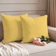 thumbnail image 2 of Pure Yellow Outdoor Pillow Covers, Waterproof Decorative Throw Pillowcases Set of 2, Simple Solid Color Couch Cushion Cases with Zipper for Outside Patio Garden Sofa 18"x18", 2 of 9