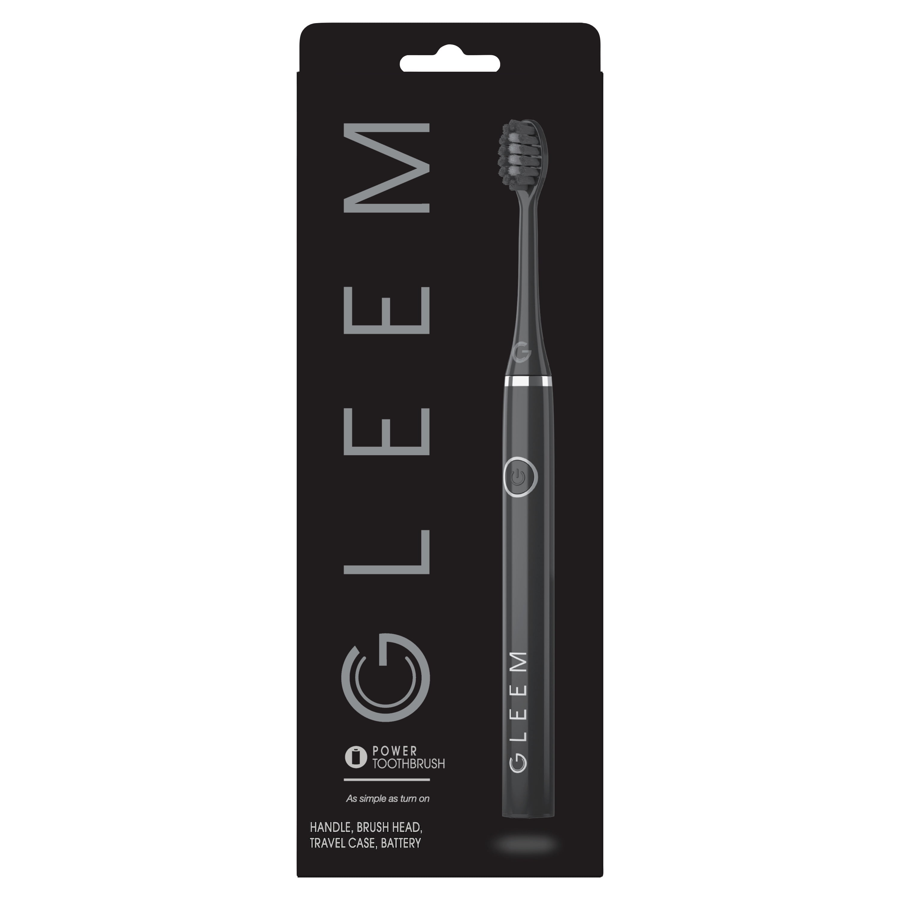 Gleem Battery Electric Toothbrush, Soft, Black, 1 Count