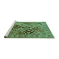 thumbnail image 2 of Ahgly Company Machine Washable Indoor Rectangle Oriental Turquoise Blue Industrial Area Rugs, 3' x 5', 2 of 4