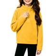 thumbnail image 3 of Falkdiz Girls Long Sleeve Sweatshirts Warm 1/4 Zipper Pullover Winter Outdoor Casual High Neck Shirts for Girls Travel Yellow , Size: 170, 3 of 8