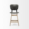 thumbnail image 2 of Mercana Haden Black Upholstered Seat Brown Wood Frame Stool 68124, 2 of 7