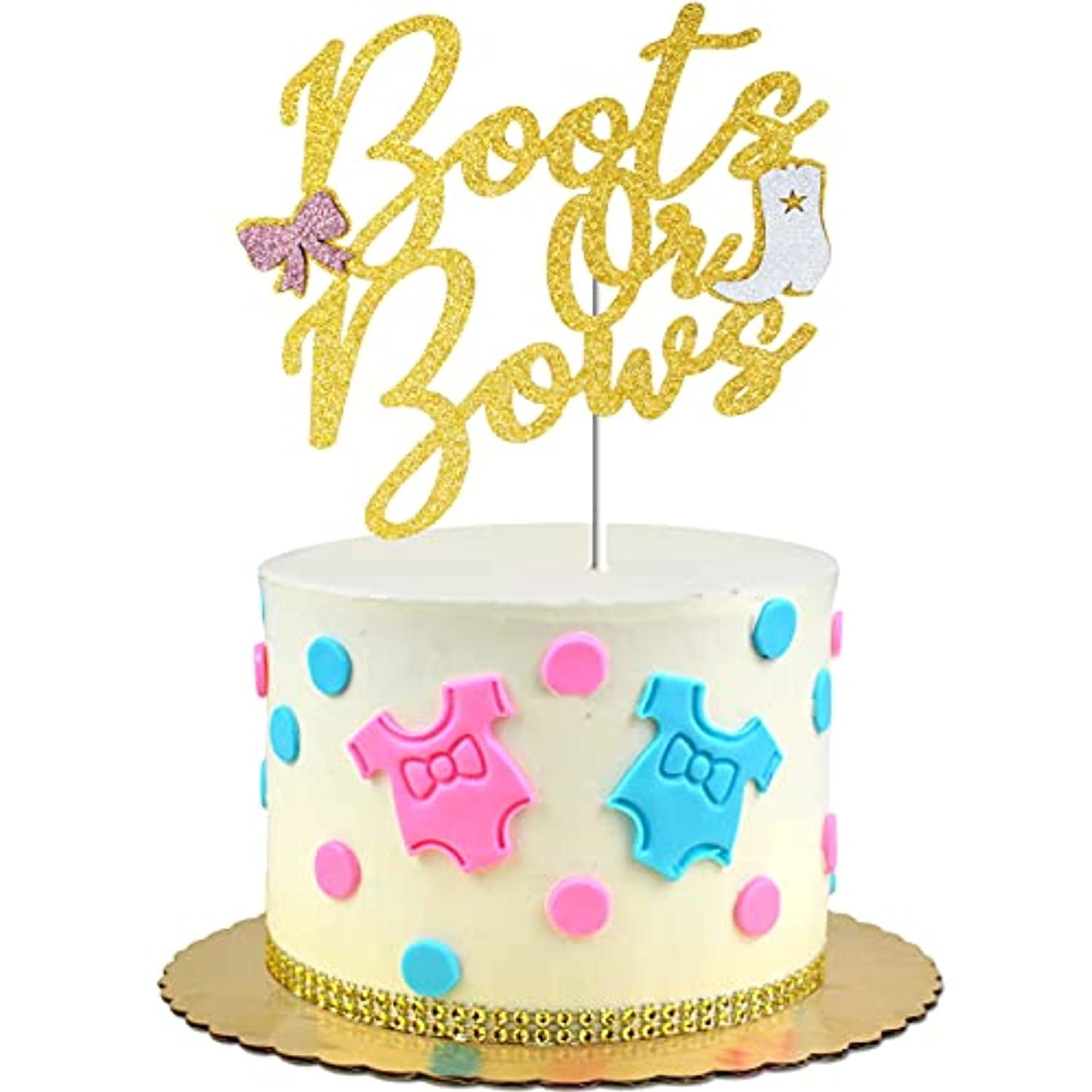 1 Pc Hello World Cake Topper Gold Glitter Baby Shower Gender Reveal Boy Girl 