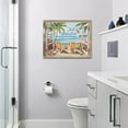 thumbnail image 4 of Beach Ocean Bathroom Wall Art Coastal Palm Butterfly Chair Pictures Wall Decor Seascape Just Breathe Canvas Prints Framed Modern Painting Artwork for Bathroom Bedroom Living Room Office 16"x12", 4 of 6