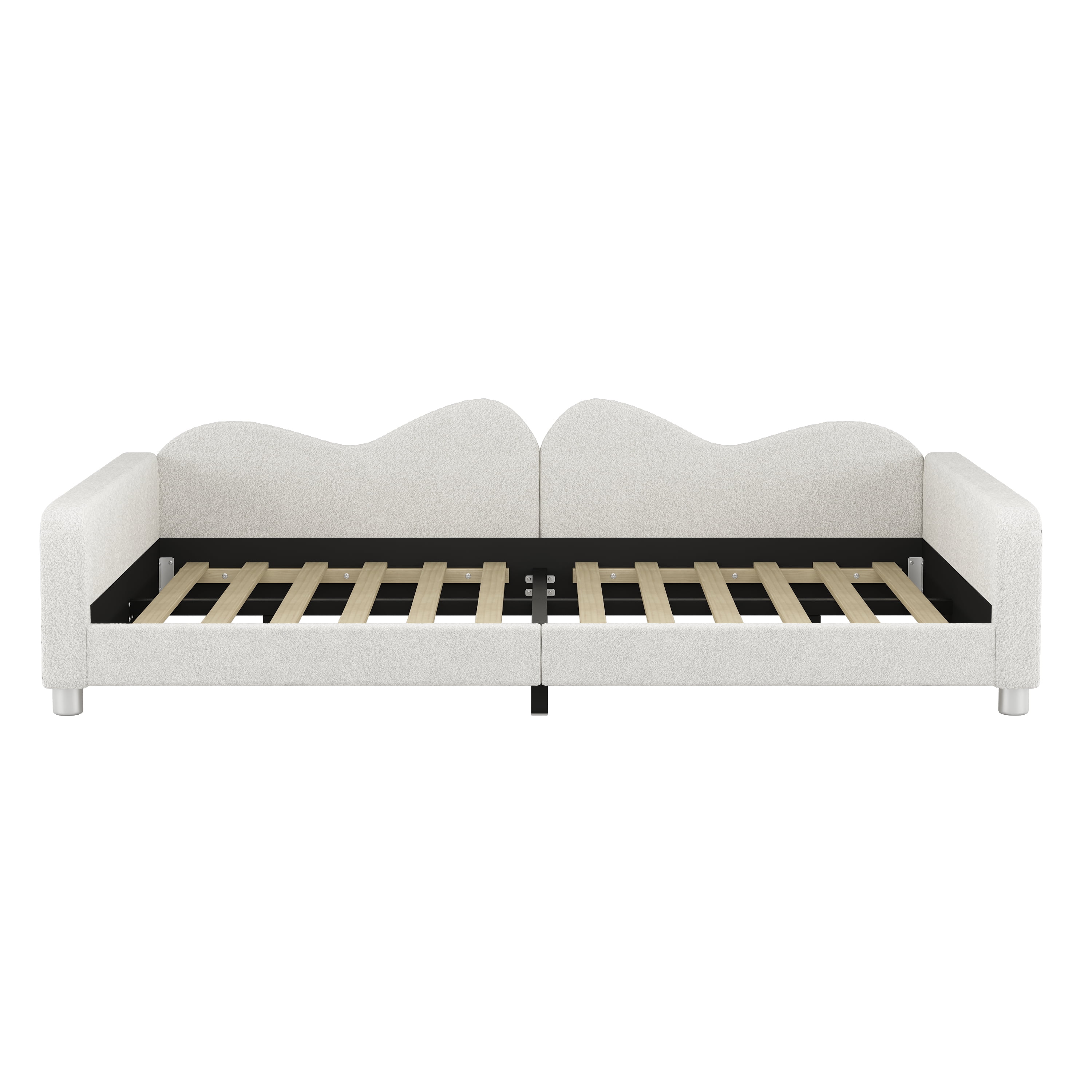 Euroco Upholstered Full Size Daybed for Bedroom, White