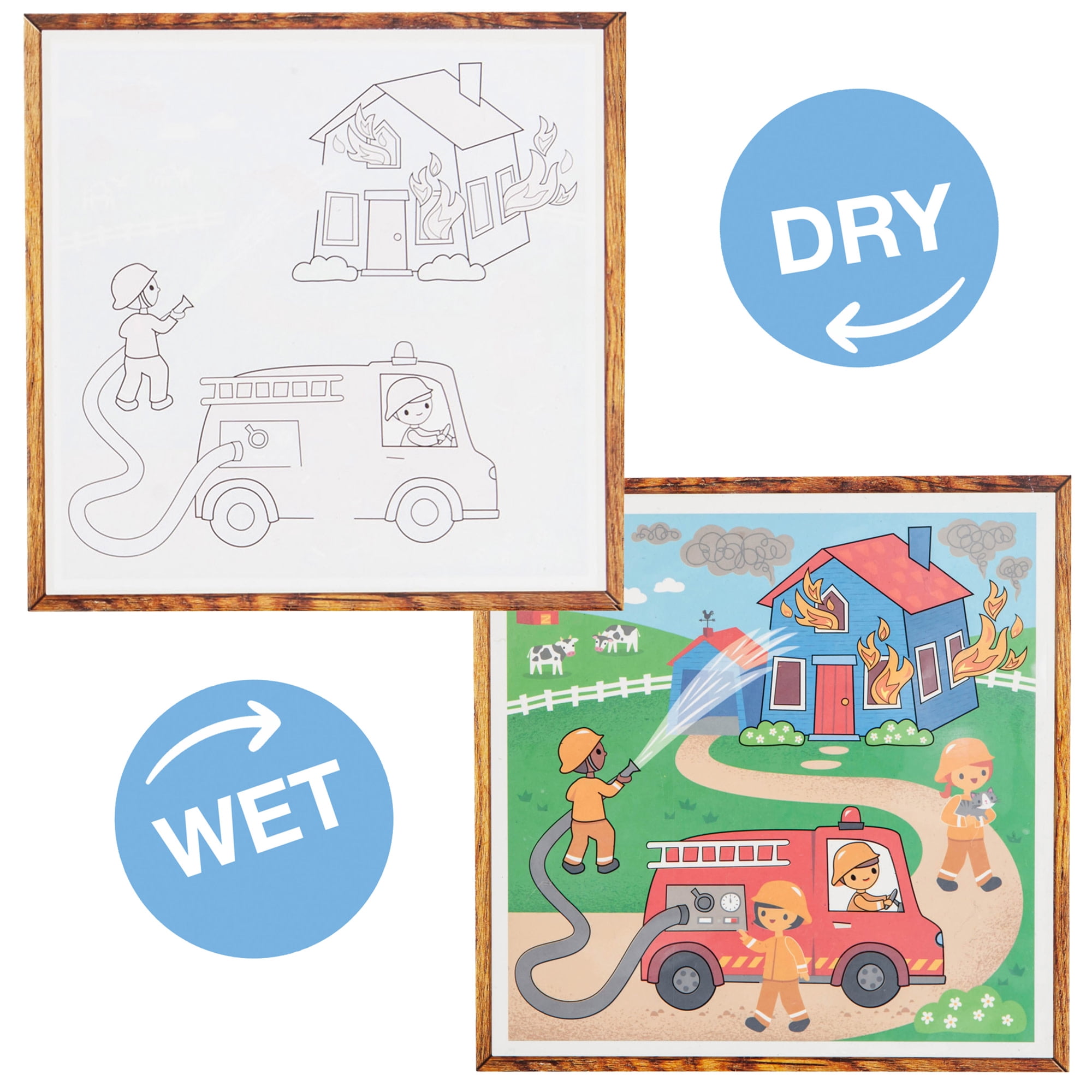 Tiger Tribe: Magic Water Painting World - Things That Go - 4 Reusable Cards, Scene Reveal, Mess-Free Coloring, Seek & Find Activities, Kids Ages 1+