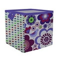 thumbnail image 4 of Bacati - Botanical Purple Cotton Percale Fabric covered Storage, Small Box, 10 L x 10 W x 10 H inches, 4 of 6