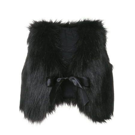 

Musuos Baby Girl Faux Fur Sleeveless Vest Soft and Comfortable Plush Short Coat