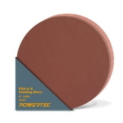 POWERTEC 110550 8-Inch PSA 80 Grit Aluminum Oxide Adhesive Sanding Disc, 10PK