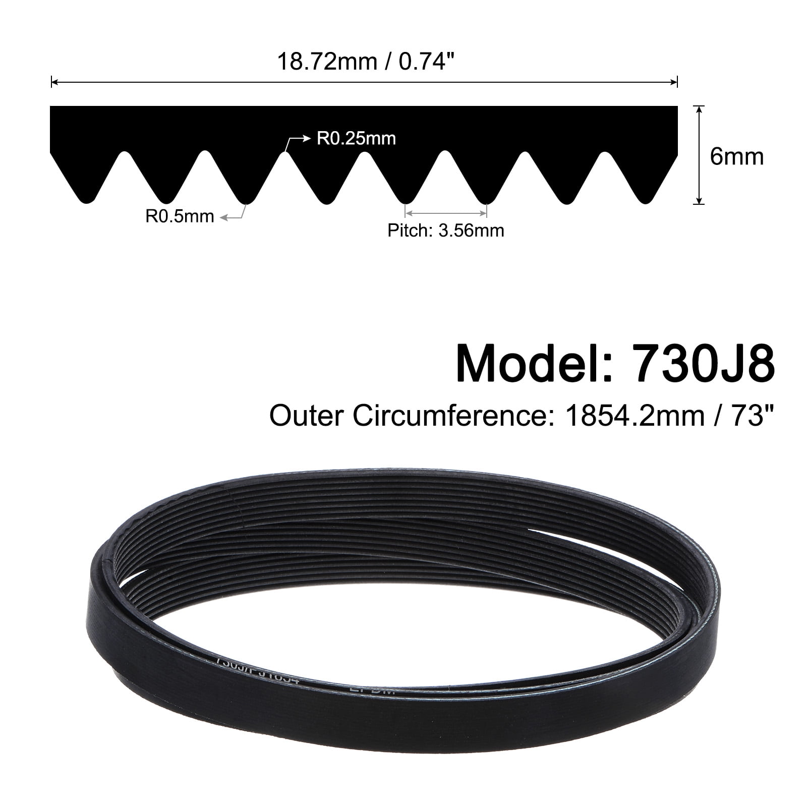 525J8 PJ V-Ribbed Belt 8 Ribs 52.5 525J8 PJ V-Ribbed Belt 8 Ribs 52.5