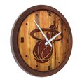 thumbnail image 2 of Miami Heat 20.25" Faux Barrel Top Clock, 2 of 5