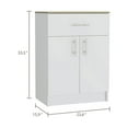 thumbnail image 2 of Knubmt Wood Kitchen Pantry Cabinet with 1 Drawer and 2 Interior Shelves, Perfect for Kitchen, Dining Room, White + Light Brown, 2 of 7