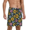 thumbnail image 2 of Kdxio Colorful Sunflowers Print Mens Sleep Shorts Bottoms Soft Comfy Pajama Wear Pants with Drawstring Pockets, 2 of 7