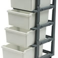 thumbnail image 4 of Modern 4 Drawer Dresser Storage Tower Organizer Unit for Bedroom Closet Entryway Gray 4-Drawer Organizer, 4 of 17