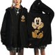 thumbnail image 3 of Sudadera con capucha de Mickey Mouse para hombre y mujer, abrigo de gran tamaño con cremallera, ropa de Anime de dibujos animados, chaquetas de moda, color negro, primavera y otoño, 3 of 5
