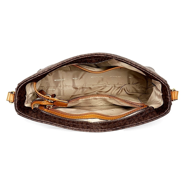 Michael Kors Women's Messenger Bag, Coated Canvas PVC, Brown, Top