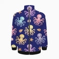 thumbnail image 2 of Cute Octopus Sea Life Print Jacket Men's Street Cool Long Sleeves Coat Personality Tops Oversized Zipper Jackets Male Clothes, 2 of 7