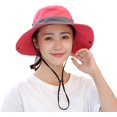 thumbnail image 2 of Chapeaux Bob d'Été pour Femmes Ponytail Protection UV Safari Randonnée Grand Bord Plage Pliable en Maille Casquette de Pêche, 2 of 7