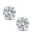 thumbnail image 2 of Gem Stone King 18K White Gold Lab Grown Diamond Earrings for Women | 1.48 Cttw | Gemstone April Birthstone | DEF Color | VVS-VS Clarity | Round 6MM, 2 of 5