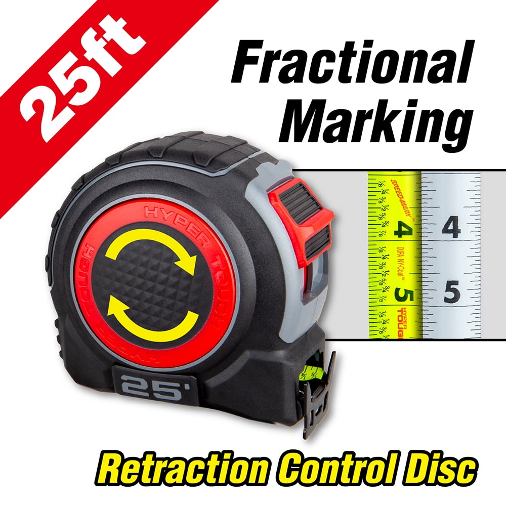 Hyper Tough 25ft. True Control Tape Measure