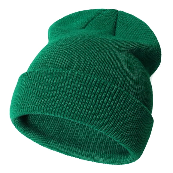 Ticikt Kids Knit Beanie Hat, Soft Stretchy Winter Warm Skull Cap for Toddler Boys Girls,Color:Dark Green,Size:2-6 Years