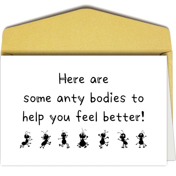 Tarjeta de felicitación Oamiolek Funny Get Well para hombre y mujer con sobre