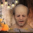 thumbnail image 5 of Peluca de abuelo de Halloween, máscara de anciano, cubierta para la cabeza, máscara de horror de cabeza de anciano calvo, 5 of 5