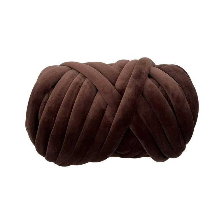 Chunky Yarn, Super Soft, Durable, Comfortable, Lightweight, Washable, Large Yarn Coffee, Size: 2.5 cm, Brown