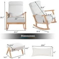 thumbnail image 2 of NOBLEMOOD Burlywood Upholstered Rocking Chair with Pillow, Side Pocket, 2 of 6