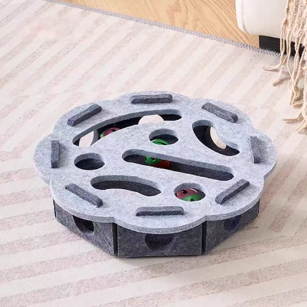 Laberinto interactivo para rascar, juguete de enriquecimiento para gatos, lima de uñas, pelota estimuladora, juego felino en interiores, actividad de autocuidado, ayuda para el comportamiento de las