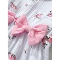 thumbnail image 3 of Infant Baby Girl Long Sleeve Ditsy Floral Shaped Ruffle Romper and Headband Outfit Set White 0-3 Months, 3 of 6