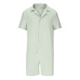 thumbnail image 7 of FRSASU Mens Cotton Pajama Set Short Sleeve, Button Down Shirt Shorts Pajama Set for Men Lightweight Men's Sleepwear 2 Piece Green, 7 of 7