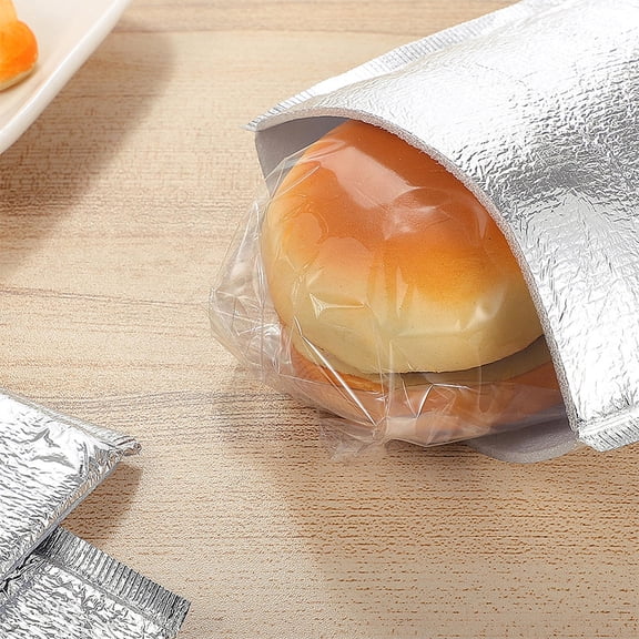 OUNONA 100pcs Insulated Food Carrier Bags Disposable Cooler Bags for Hot and Cold Food Thermal Pouches for Food Takeaway Picnic Grocery Shopping